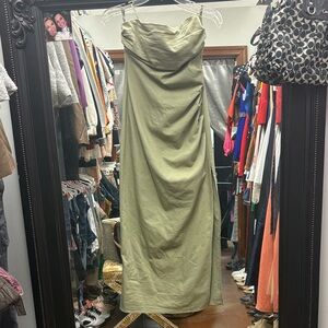Zara Strapless Dress in Olive